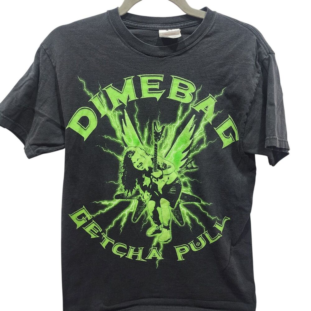 Dimebag Darrell Pantera Guitar Lightning Graphic Tee Shirt S Black